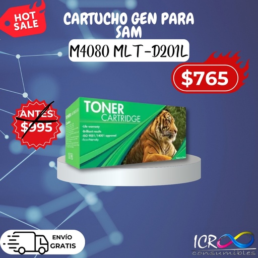 Cartucho Gen para Sam M4080 MLT D201L Alto Rend