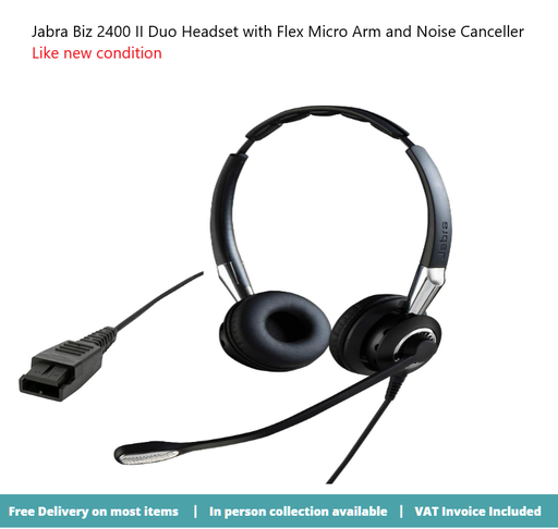 Jabra 2400 Ii Qd Duo Nc Auriculares sin caja Con Cable Negro  