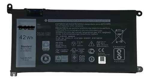 Batería de uso para portátil Dell Latitude WDX0R 42Wh color negro