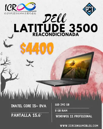Laptop Dell Latitud 3500 Intel Core i5-8265U Reacondicionada SSD 240gb Ram 8gb pantalla 15.6´´