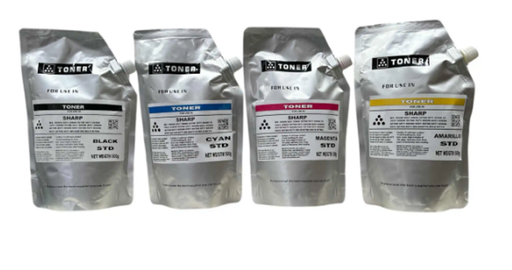 kit 4 bolsa jgo compatible con Sha CMYK mx3050 mx3070 mx3051 mx3060 mx3070 mx3071 mx3550 mx3551 mx3560 mx3570 mx3571 mx4050 mx4051 mx4060 mx4070 mx4071 mx5050 mx5051 mx5070N mx5071 mx6050N mx6070 mx6071