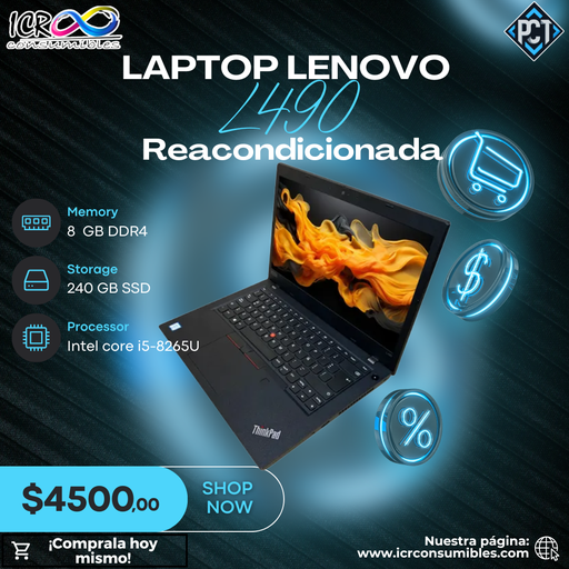 Laptop Lenovo Thinkpad L490 8gb Ram - 240gb Ssd Core I5 8th