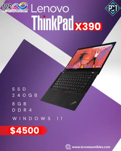 Laptop Lenovo X390 reacondicionada SSD 240 Gb 8 Gb Ram Core i5 de 8va gen 